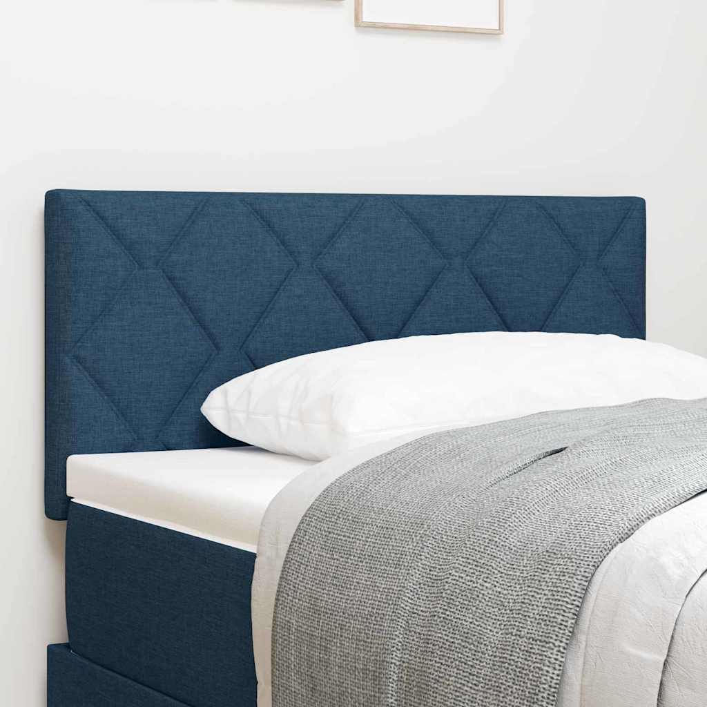 Headboard with LED Strip Lights Adjustable Blue 90 cm Fabric